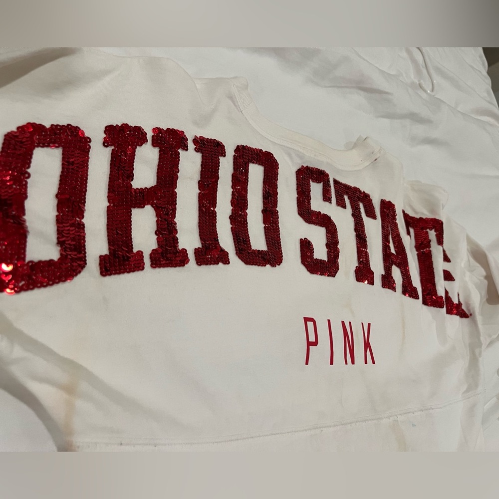Ohio state Buckeyes sweatshirt womens XS extra small loose victoria secret pink.
